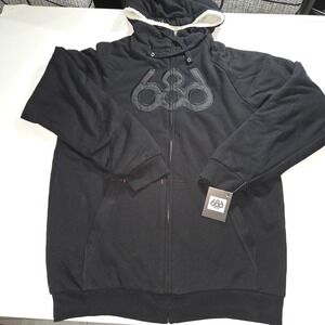 686 Icon Premium Zip Hoody Black Mens XL Sherpa Lined L3WCST01 New
